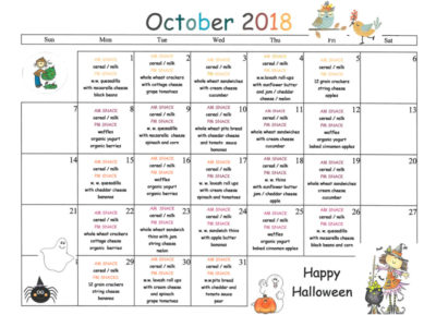 Daycare Rockville | Snack Menus